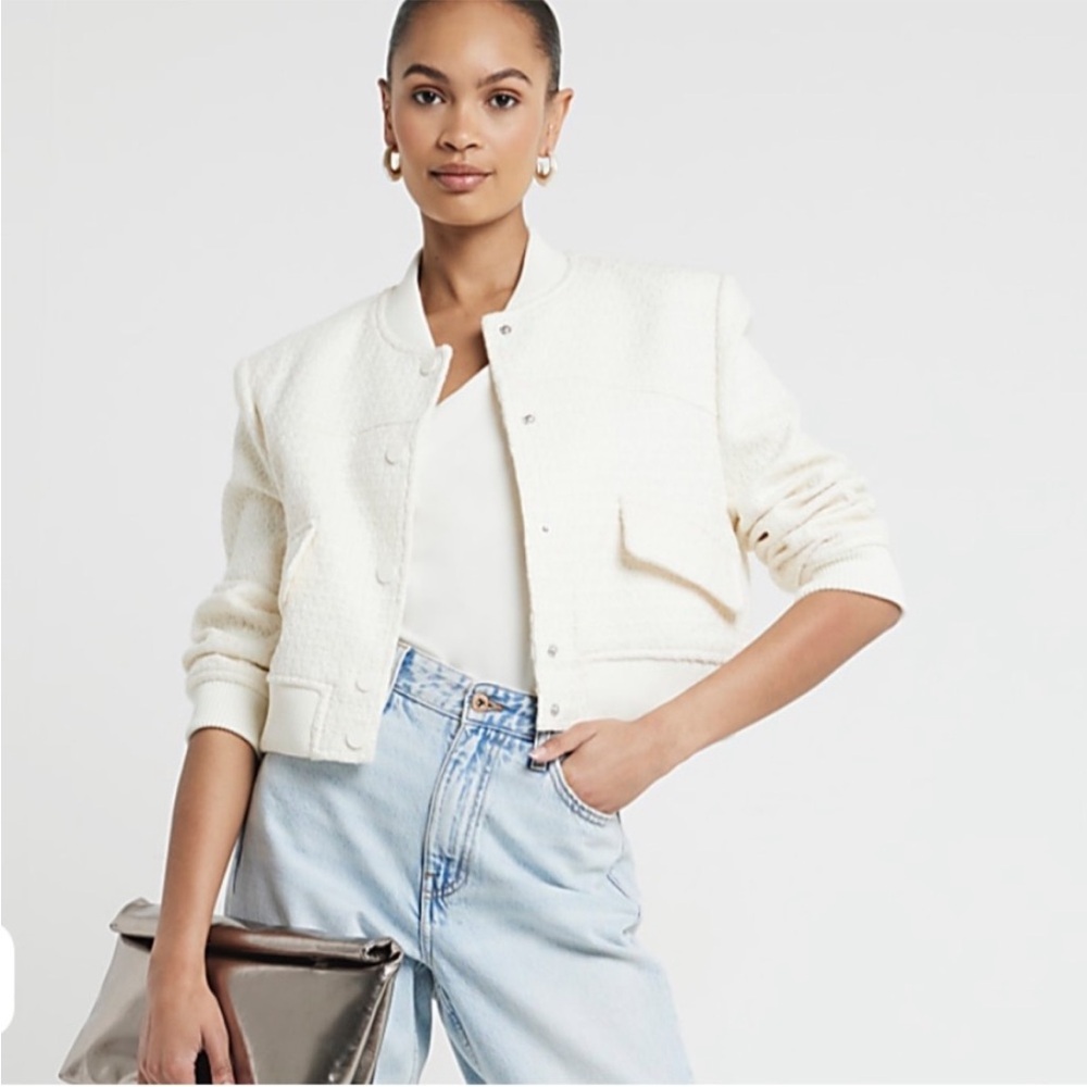 Boucle Cream Bomber Jacket BNWT